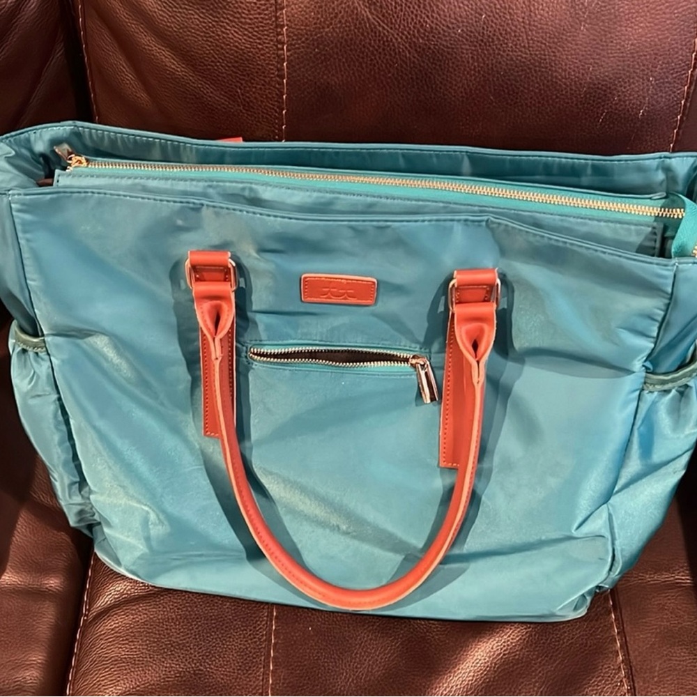 Elegant Teal and Orange Tote Bag